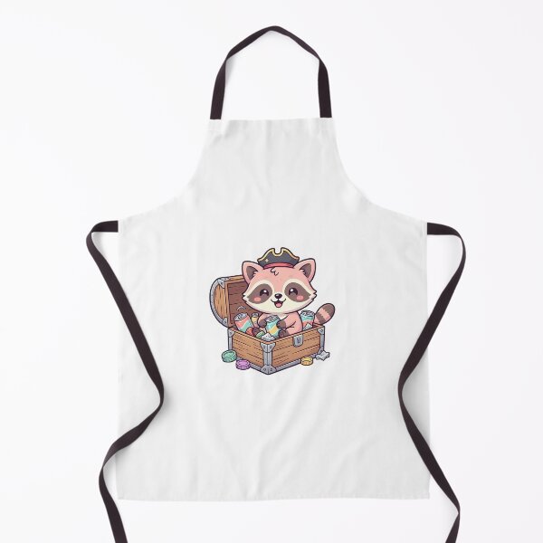 Item preview, Cute Kawaii Pirate Raccoon with Shiny Treasure Chest designed and sold by YALLABUY.