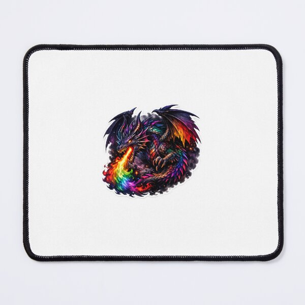 Item preview, Dragon Fire Dark Rainbow Sticker | Fantasy Rainbow Dragon Art designed and sold by Deepstudio09.