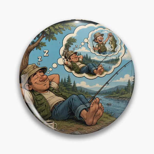 Item preview, Gone Fishing – Funny Dream‑Within‑a‑Dream Cartoon designed and sold by Snedsdigital.