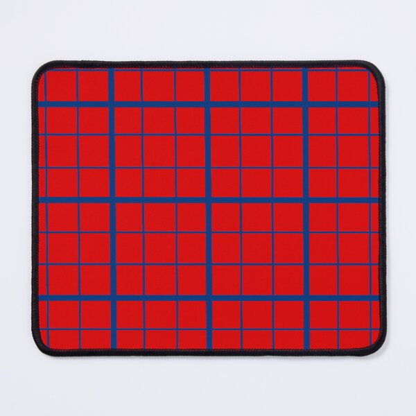 Item preview, Blue On Red Grid Windowpane Check Design designed and sold by PatternTitan.