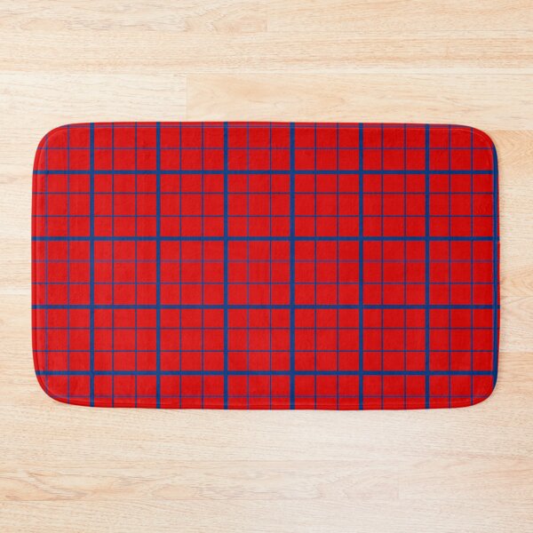 Item preview, Blue On Red Grid Windowpane Check Design  designed and sold by PatternTitan.