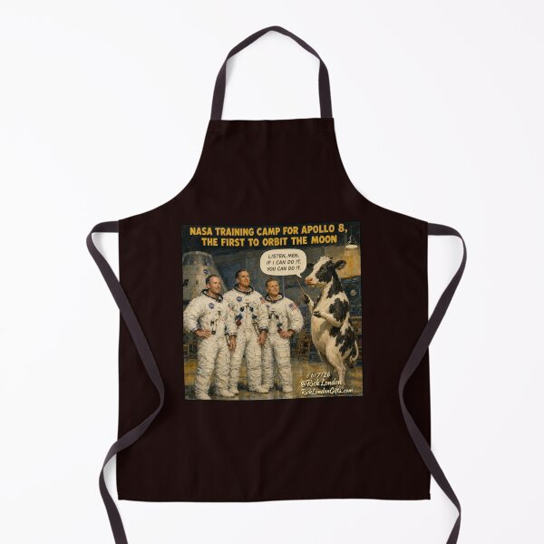 Item preview, Apollo 8 Cow Trainer – Retro NASA Space Humor Cartoon designed and sold by Rick London Gifts.