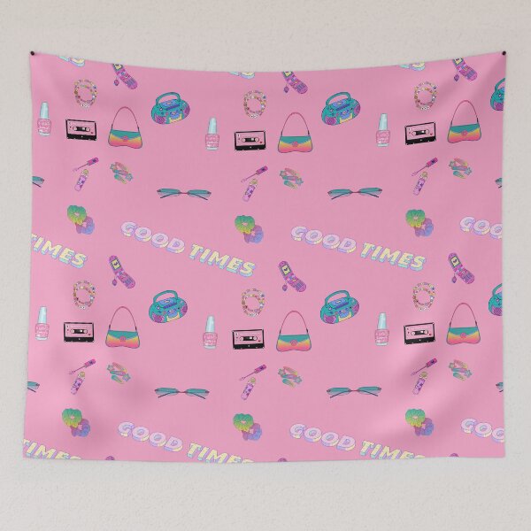Item preview, Retro Y2K Vibes Pattern - Pink Good Times Aesthetic  designed and sold by NinaVibeStudio.