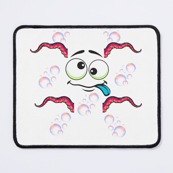 Item preview, Crazy Octopus Cartoon Character- Funny Tentacle Face with Bubbles designed and sold by CrownINDesign.