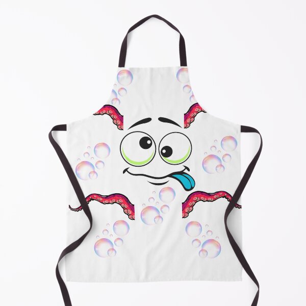 Item preview, Crazy Octopus Cartoon Character- Funny Tentacle Face with Bubbles designed and sold by CrownINDesign.