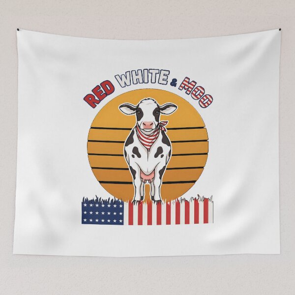 Item preview, Red White And MOO 4th of July Patriotic Cow designed and sold by AleksandraJac05.