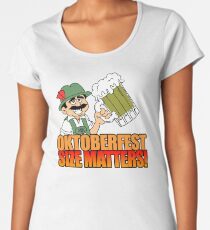 Oktoberfest Size Matters German Beer Cartoon Women's Premium T-Shirt