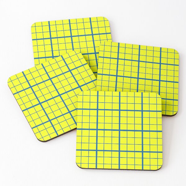 Item preview, Blue On Yellow Grid Windowpane Check Design  designed and sold by PatternTitan.