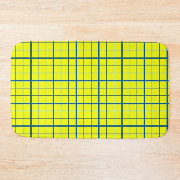 Item preview, Blue On Yellow Grid Windowpane Check Design  designed and sold by PatternTitan.