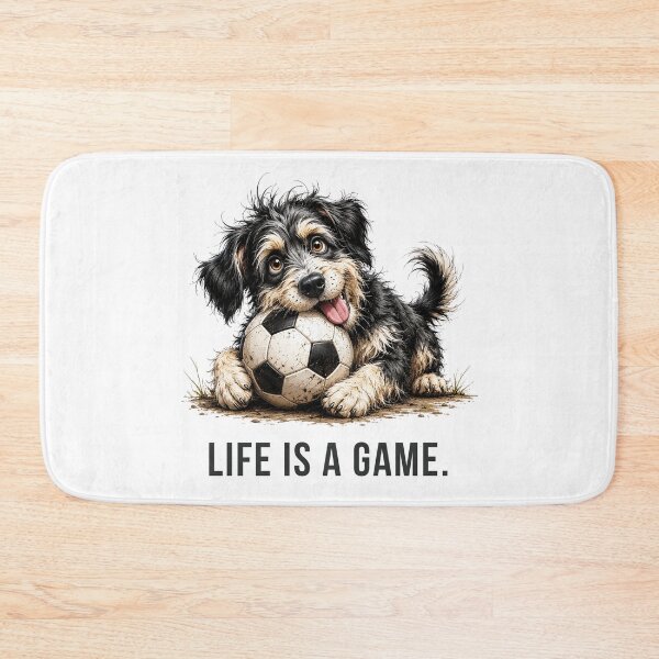 Item preview, Life is a Game – Soccer Scruffy Dog Illustration designed and sold by PAPIRO SIGLO XXI.