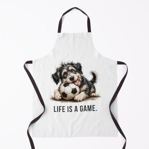 Item preview, Life is a Game – Soccer Scruffy Dog Illustration designed and sold by PAPIRO SIGLO XXI.