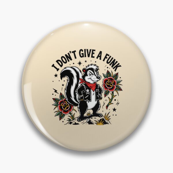 Item preview, I Don't Give A Funk Skunk Punk Tattoo Flash Graphic  — Funny Attitude Dark Humor Streetwear  designed and sold by SkTee2k.