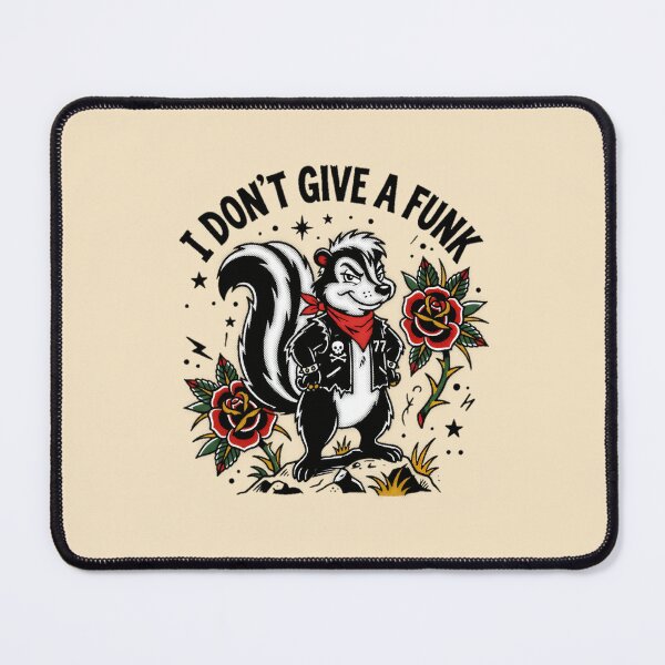 Item preview, I Don't Give A Funk Skunk Punk Tattoo Flash Graphic — Funny Attitude Dark Humor Streetwear designed and sold by SkTee2k.
