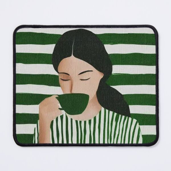 Item preview, Emerald Green Abstract Woman with Coffe designed and sold by EthannThompson.