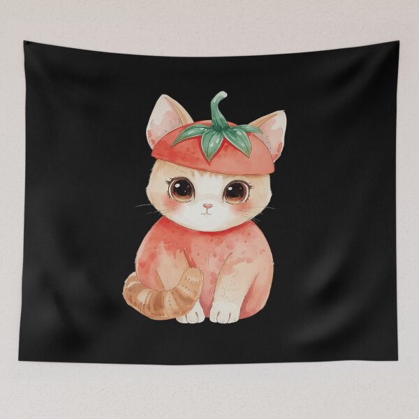 Item preview, Cute little tomato cat in kawaii style designed and sold by uunaa.