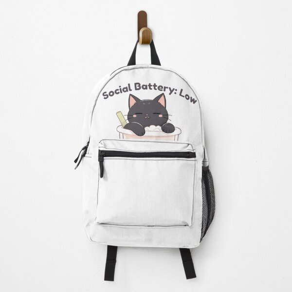 Item preview, Social Battery Low Black Cat Boba Tea designed and sold by tommysworks.