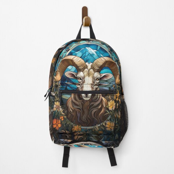 Item preview, Stained Glass Aries Ram Zodiac Art designed and sold by pinkal.