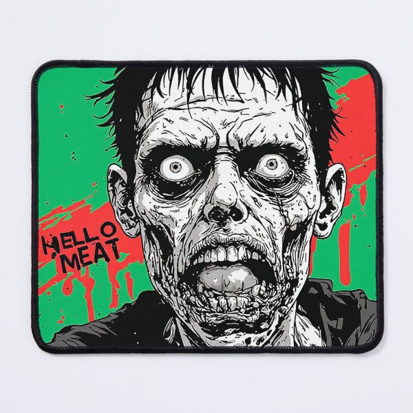 Item preview, Hello Meat Zombie Green Red Grunge Horror designed and sold by ChaoticZenStudio.