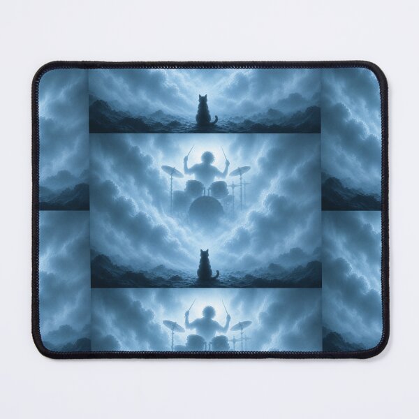 Item preview, Mystical Drummer in the Clouds – Surreal Fantasy Silhouette Art designed and sold by Hookesmode.