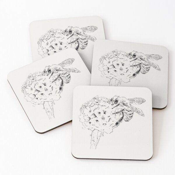 Item preview, Honey Bee on Golden Buddleia - (#F0EEE9) designed and sold by The Stippler Process.