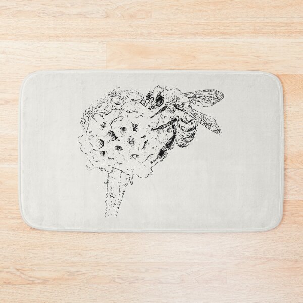 Item preview, Honey Bee on Golden Buddleia - (#F0EEE9) designed and sold by The Stippler Process.