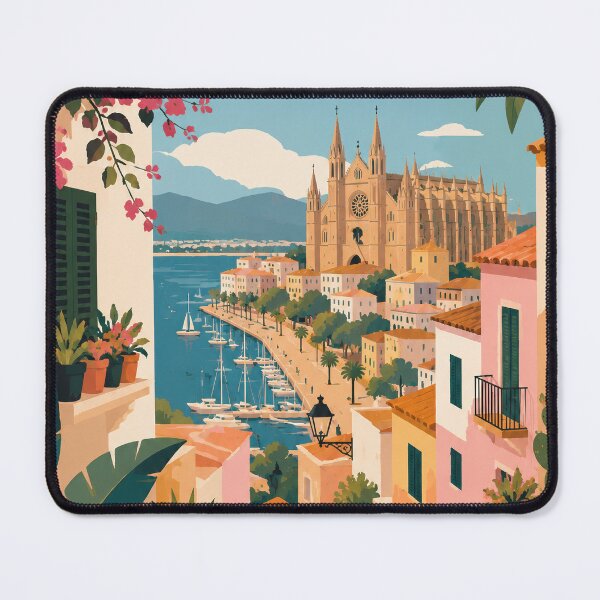 Item preview, Palma de Mallorca Colorful Travel Poster – Mediterranean Spain Wall Art designed and sold by pod24.
