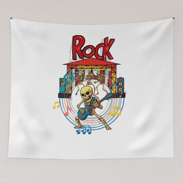 Item preview, Rocking Skeleton Band – Vintage Rock Music Festival Graphic designed and sold by eventdesign77.