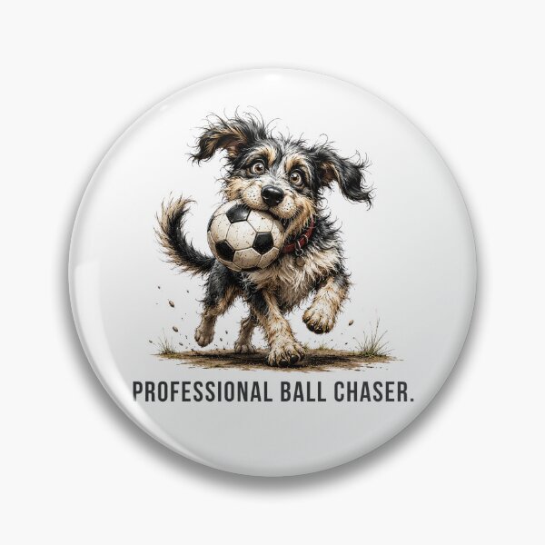 Item preview, Professional Ball Chaser – Football Scruffy Dog Illustration designed and sold by PAPIRO SIGLO XXI.