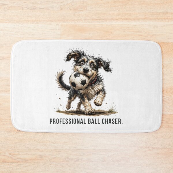 Item preview, Professional Ball Chaser – Football Scruffy Dog Illustration designed and sold by PAPIRO SIGLO XXI.