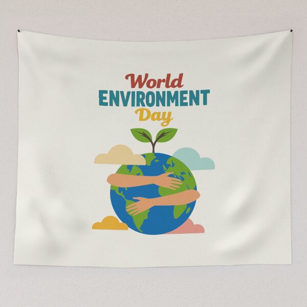 Item preview, World Environment Day Earth Hug with Plant Growth Vector designed and sold by AtonuHaque.