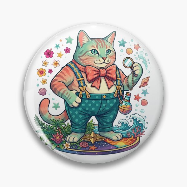Item preview, "The Beachcomber Dandy: Tropical Navigator Cat" designed and sold by Blue Bird  Designs.
