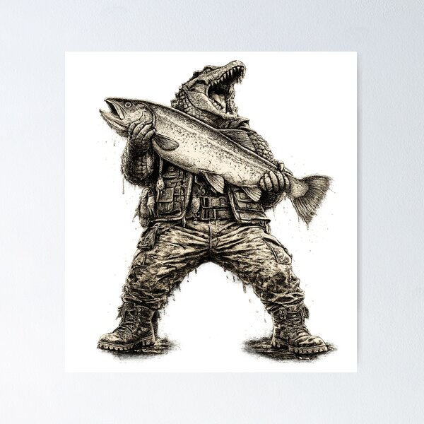 Item preview, Gator Fishing Warrior designed and sold by afr-saad.