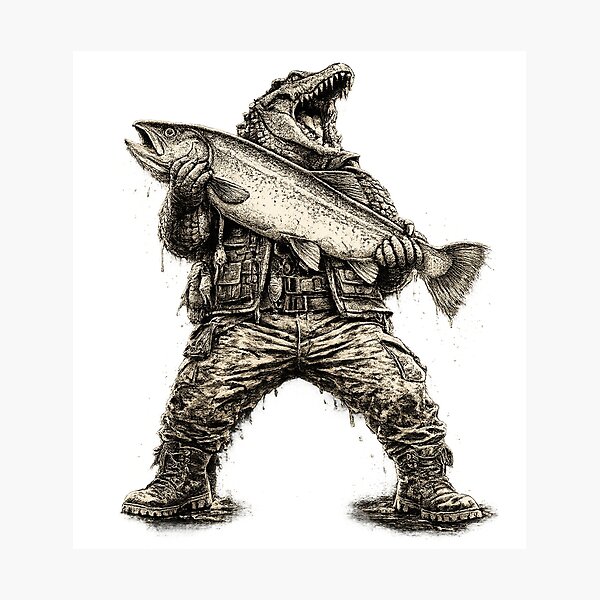 Item preview, Gator Fishing Warrior designed and sold by afr-saad.