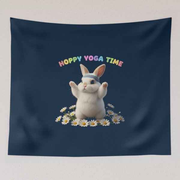 Item preview, Sweet Bunny Hoppy Yoga Time Warrior Pose Design designed and sold by WellspringXflow.