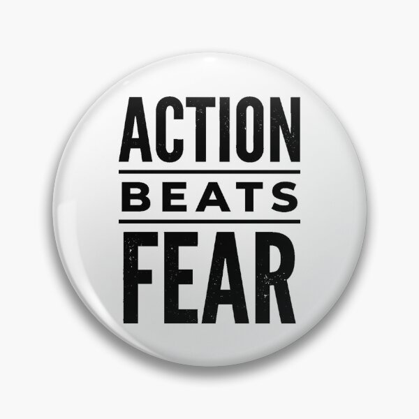 Item preview, Action Beats Fear Motivational Typography: Bold Distressed Quote Vector Poster Design designed and sold by Qurratul Sadia.