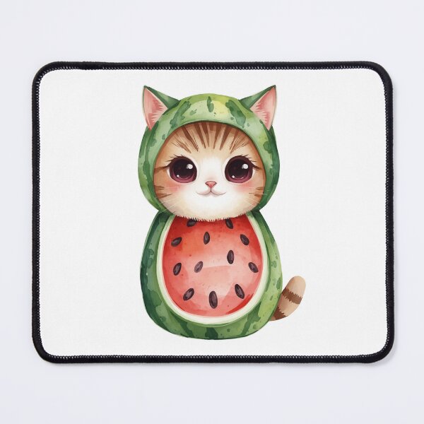 Item preview, Cute little watermelon cat in kawaii style designed and sold by uunaa.