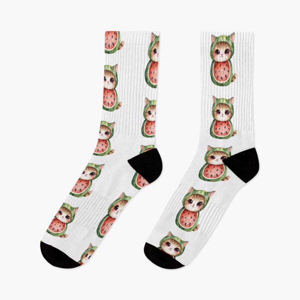 Item preview,  Cute little watermelon cat in kawaii style designed and sold by uunaa.