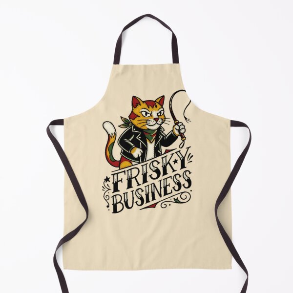 Item preview, Frisky Business Cat Leather Jacket Whip Tattoo Flash Graphic — Funny Adult Humor Attitude Streetwear designed and sold by SkTee2k.
