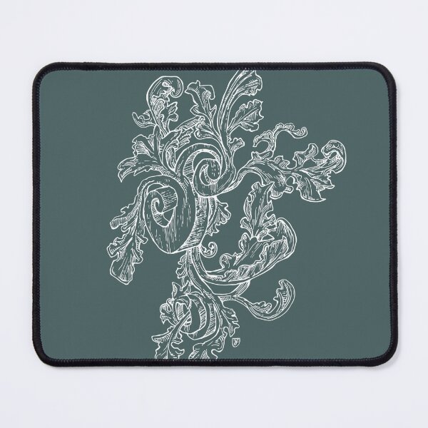 Item preview, Heraldic Floral Line Drawing - Medieval Vintage Curls Illustration designed and sold by JustasVebra.