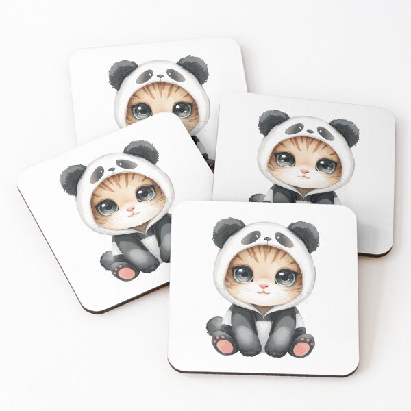 Item preview, Cute little panda cat in kawaii style designed and sold by uunaa.