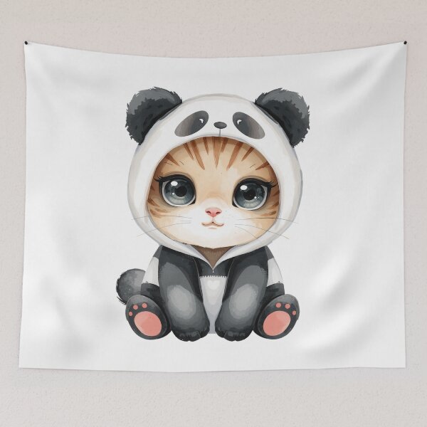 Item preview, Cute little panda cat in kawaii style designed and sold by uunaa.