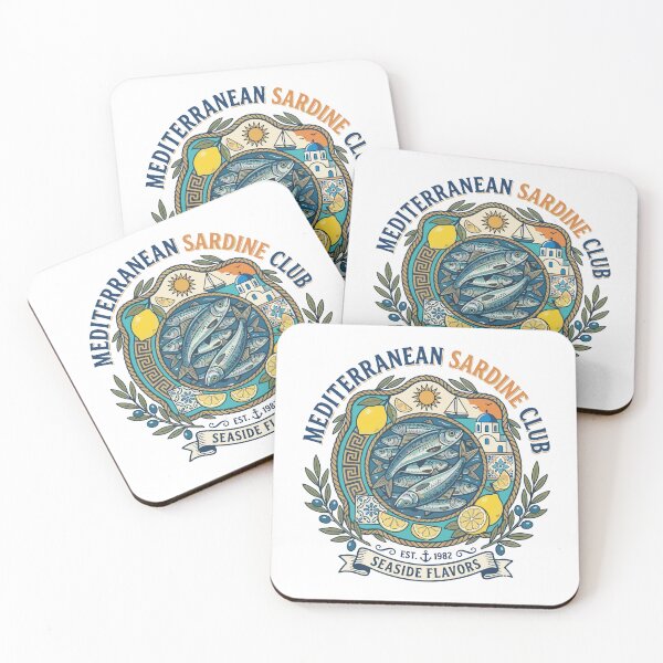 Item preview, Mediterranean Sardine Club - Vintage Seaside Flavors Badge designed and sold by angelisart.