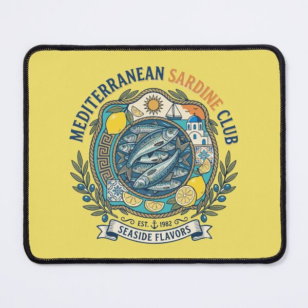 Item preview, Mediterranean Sardine Club - Vintage Seaside Flavors Badge designed and sold by angelisart.