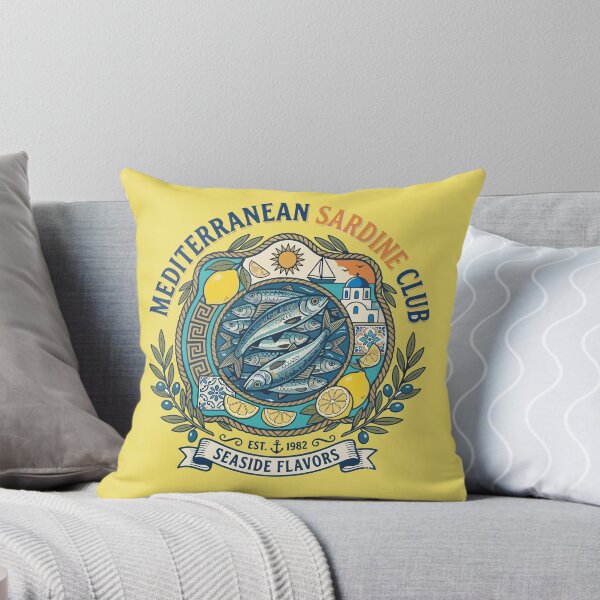 Item preview, Mediterranean Sardine Club - Vintage Seaside Flavors Badge designed and sold by angelisart.