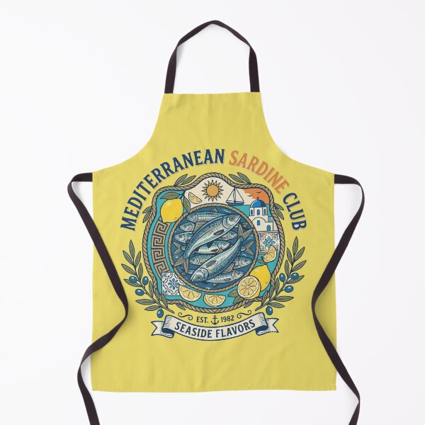 Item preview, Mediterranean Sardine Club - Vintage Seaside Flavors Badge designed and sold by angelisart.