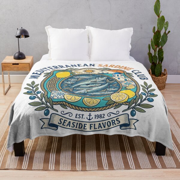 Item preview, Mediterranean Sardine Club - Vintage Seaside Flavors Badge designed and sold by angelisart.