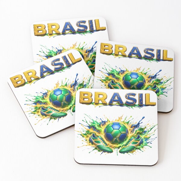 Item preview, Brazil Soccer Ball & Cleats | Brazilian Football Fan Design | Green Yellow Blue Sports Graphic designed and sold by ArtSpark Studio.