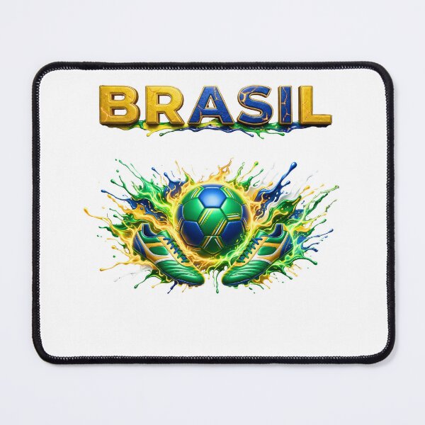 Item preview, Brazil Soccer Ball & Cleats | Brazilian Football Fan Design | Green Yellow Blue Sports Graphic designed and sold by ArtSpark Studio.