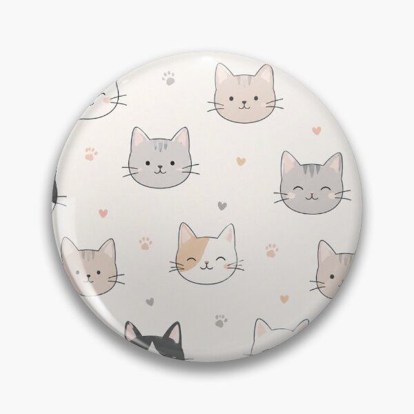 Item preview, Cute Cat Faces Seamless Pattern designed and sold by ubeyeart.