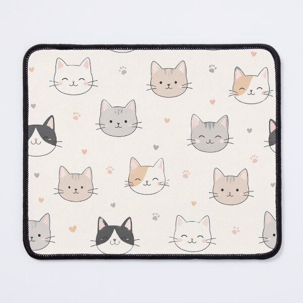 Item preview, Cute Cat Faces Seamless Pattern designed and sold by ubeyeart.